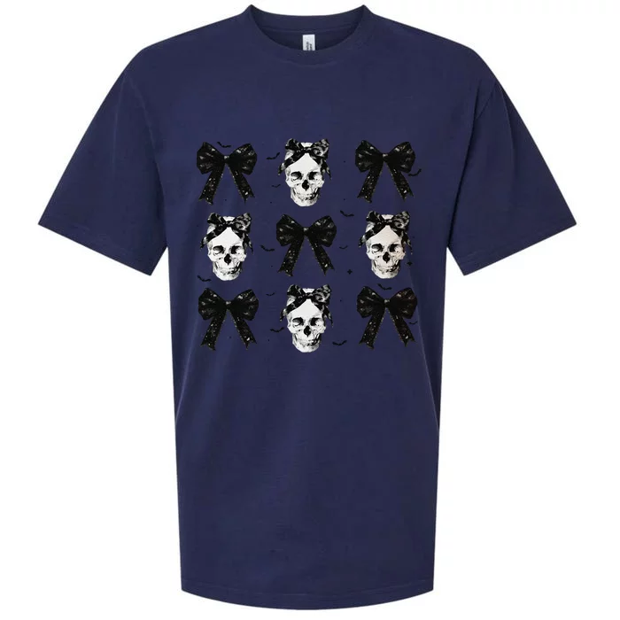 Coquette Bow Halloween Halloween Skull Sueded Cloud Jersey T-Shirt