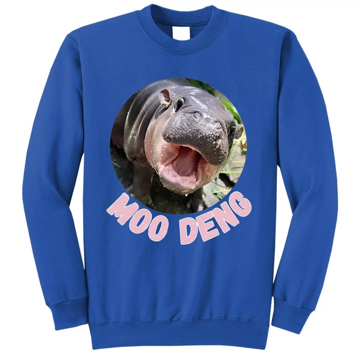 Cute Baby Hippo Moo Deng Bouncy Pig In Thai Hippopotamus Tall Sweatshirt