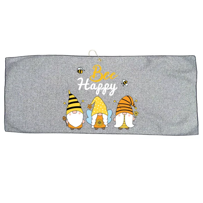 Cute Bee Happy Beekeeping Gnome Beekeeper Apiarist Cool Gift Large Microfiber Waffle Golf Towel