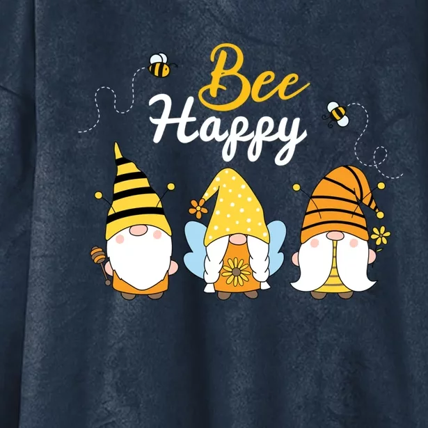 Cute Bee Happy Beekeeping Gnome Beekeeper Apiarist Cool Gift Hooded Wearable Blanket