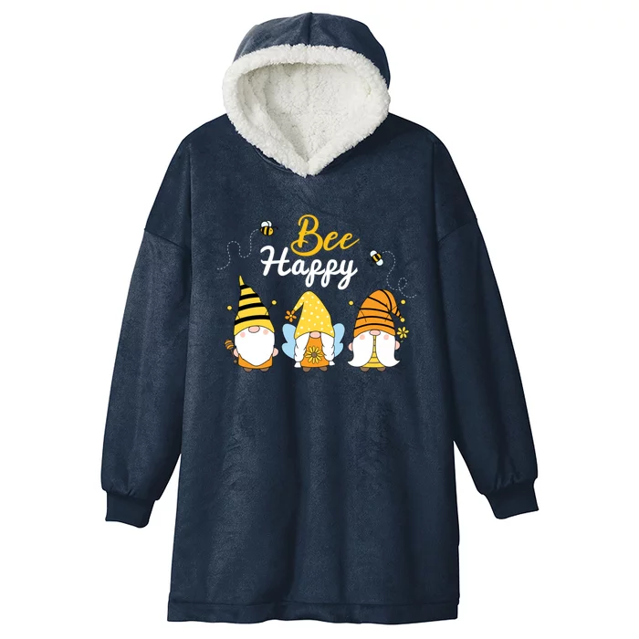 Cute Bee Happy Beekeeping Gnome Beekeeper Apiarist Cool Gift Hooded Wearable Blanket