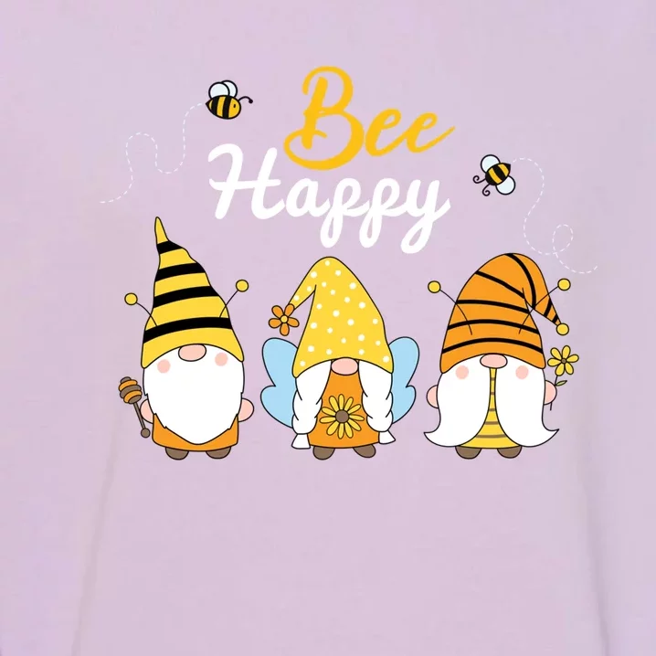 Cute Bee Happy Beekeeping Gnome Beekeeper Apiarist Cool Gift Garment-Dyed Sweatshirt