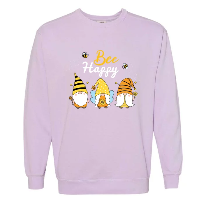 Cute Bee Happy Beekeeping Gnome Beekeeper Apiarist Cool Gift Garment-Dyed Sweatshirt