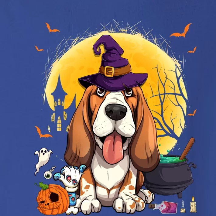 Cute Basset Hound Witch Pumpkin Halloween Dog Lover Gift Toddler Long Sleeve Shirt