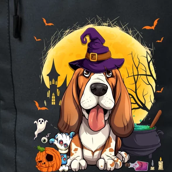 Cute Basset Hound Witch Pumpkin Halloween Dog Lover Gift Daily Commute Backpack