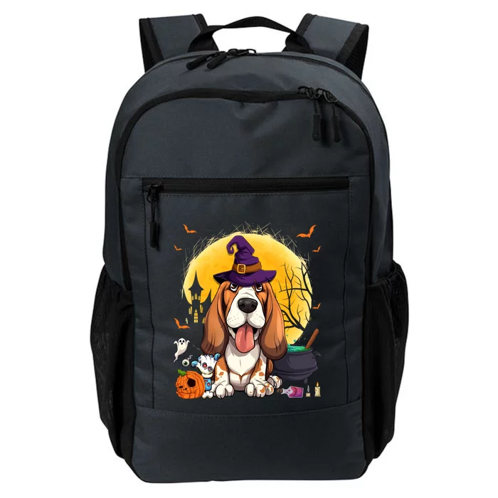 Cute Basset Hound Witch Pumpkin Halloween Dog Lover Gift Daily Commute Backpack