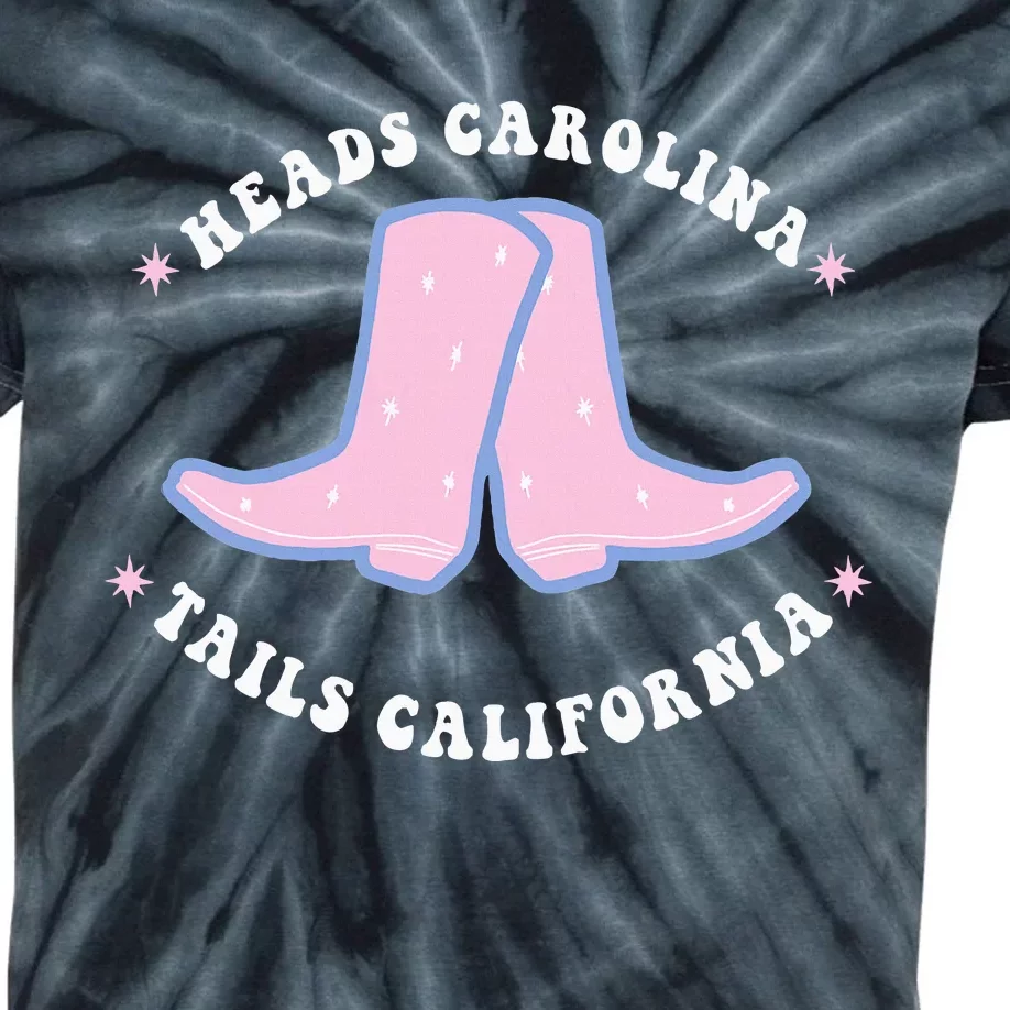 Cowgirl Boots Heads Carolina Tail California Western Country Kids Tie-Dye T-Shirt