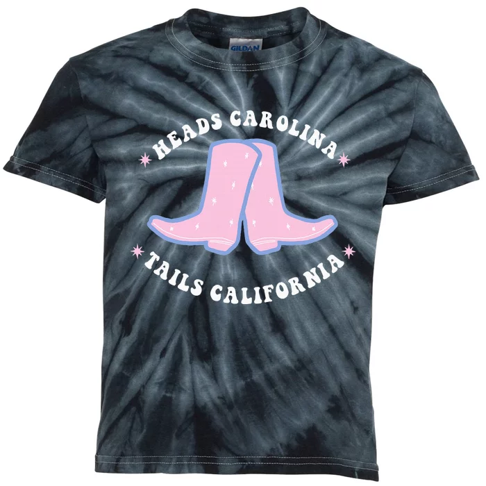 Cowgirl Boots Heads Carolina Tail California Western Country Kids Tie-Dye T-Shirt