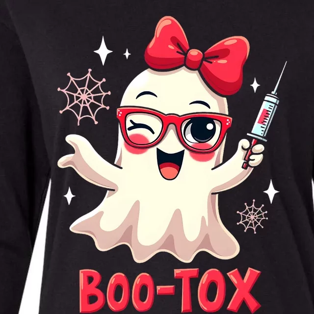 Cute Bootox Halloween Pun Ghost Funny Spooky Design Womens Cotton Relaxed Long Sleeve T-Shirt