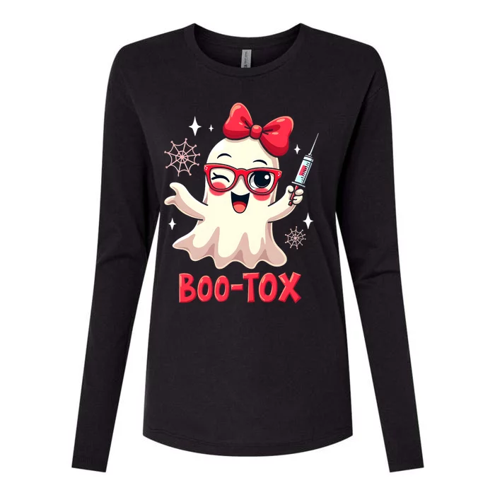 Cute Bootox Halloween Pun Ghost Funny Spooky Design Womens Cotton Relaxed Long Sleeve T-Shirt