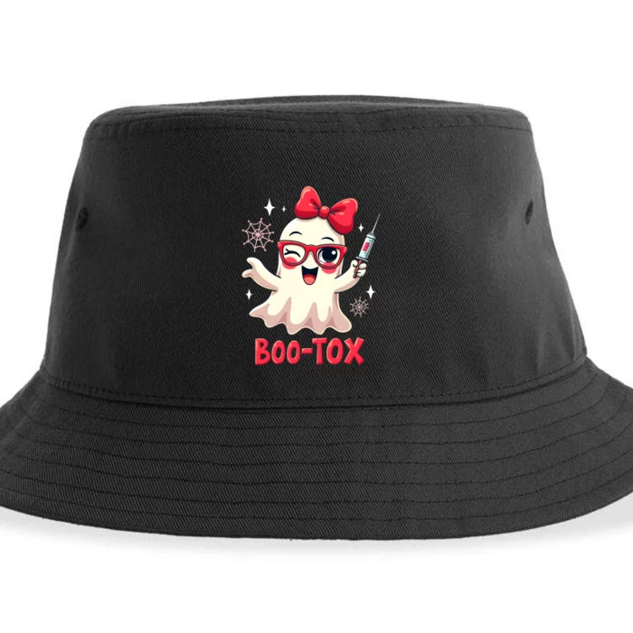 Cute Bootox Halloween Pun Ghost Funny Spooky Design Sustainable Bucket Hat