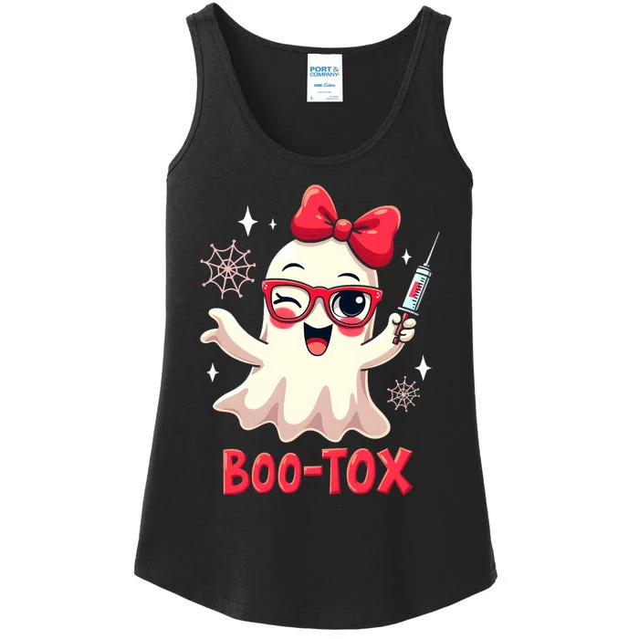 Cute Bootox Halloween Pun Ghost Funny Spooky Design Ladies Essential Tank