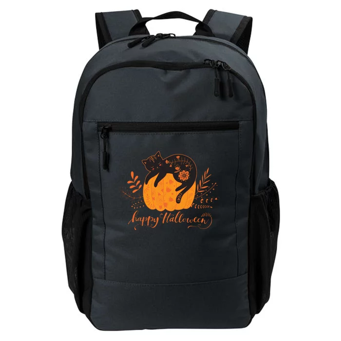 Cute Boho Halloween Black Cat Fall Pumpkin Daily Commute Backpack