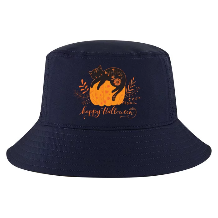 Cute Boho Halloween Black Cat Fall Pumpkin Cool Comfort Performance Bucket Hat