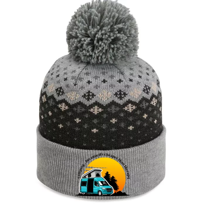 Camping Because It's Cheaper Than Therapy The Baniff Cuffed Pom Beanie