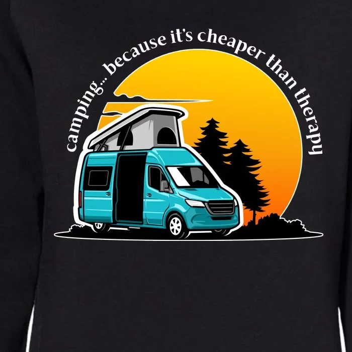 Camping Because It's Cheaper Than Therapy Womens California Wash Sweatshirt