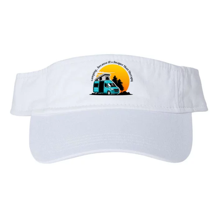 Camping Because It's Cheaper Than Therapy Valucap Bio-Washed Visor