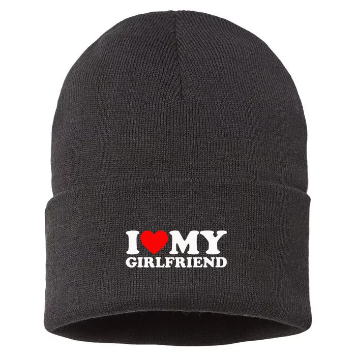 Classic Black I Love My Girlfriend Sustainable Knit Beanie