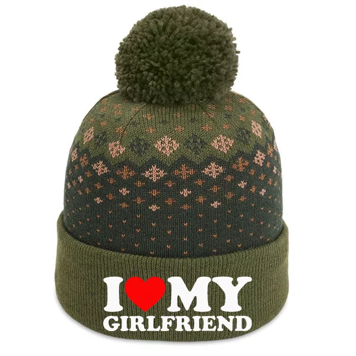 Classic Black I Love My Girlfriend The Baniff Cuffed Pom Beanie