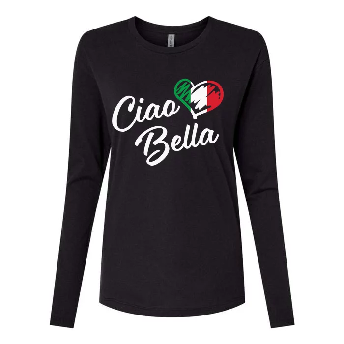 Ciao Bella Italian Hello Beautiful Gift Womens Cotton Relaxed Long Sleeve T-Shirt