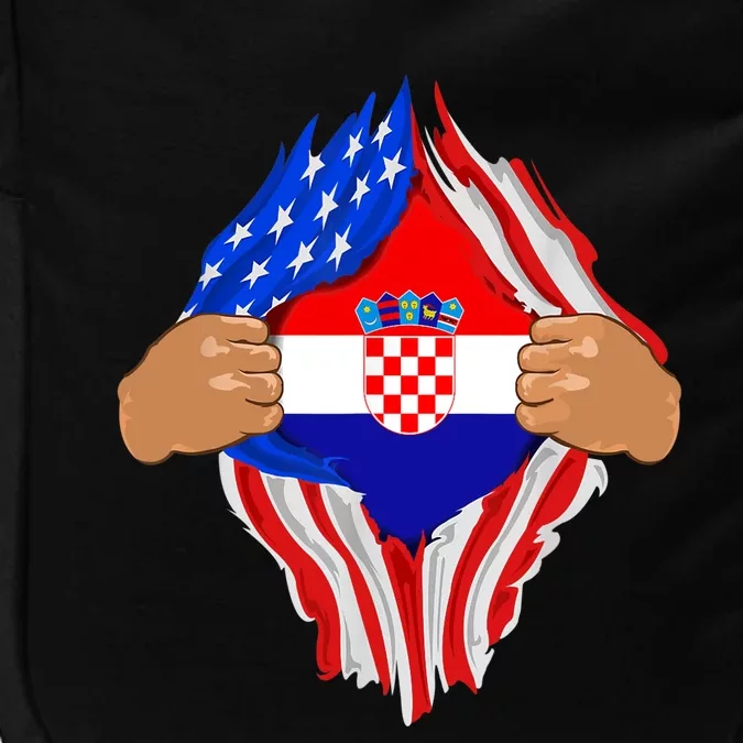 Croatian Blood Inside Me | Croatia Flag Gift Impact Tech Backpack