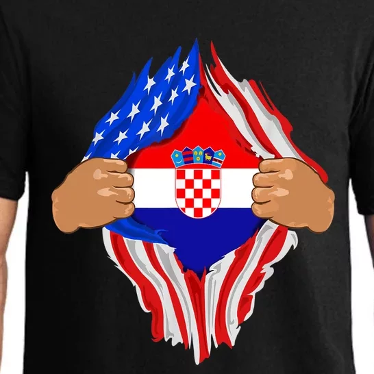 Croatian Blood Inside Me | Croatia Flag Gift Pajama Set