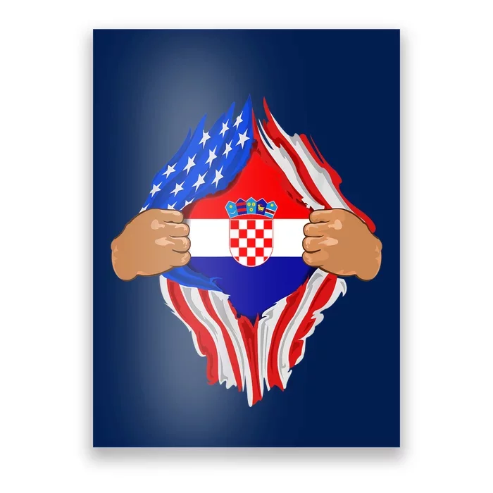 Croatian Blood Inside Me | Croatia Flag Gift Poster