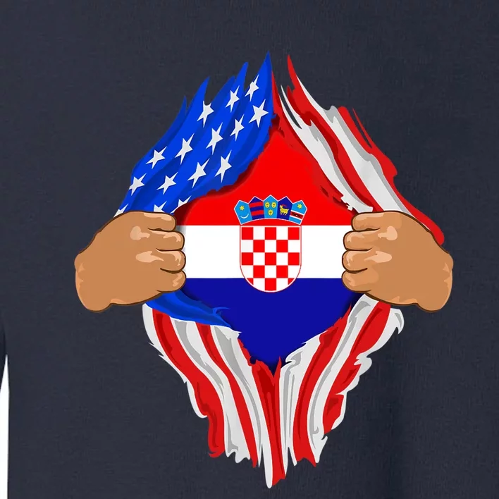 Croatian Blood Inside Me | Croatia Flag Gift Toddler Sweatshirt