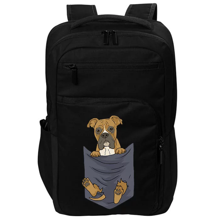 Cute Boxer In Your Pocket Dog Lover Funny Women Gift Impact Tech Backpack