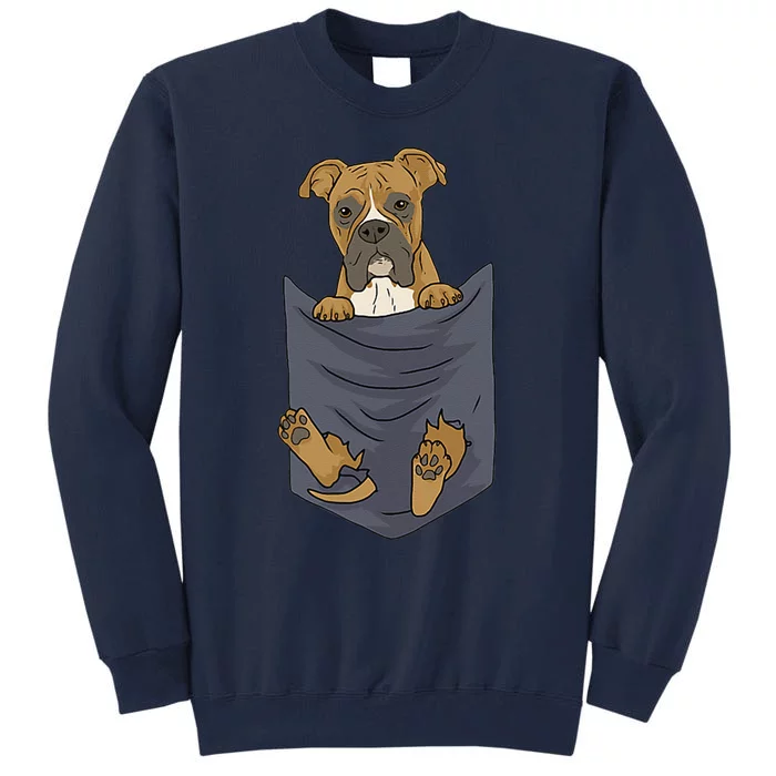 Cute Boxer In Your Pocket Dog Lover Funny Women Gift Tall Sweatshirt