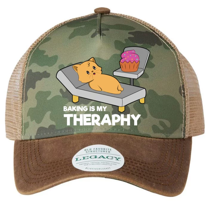 Cat Baking Is My Therapy Bake Cooking Cute Gift Legacy Tie Dye Trucker Hat