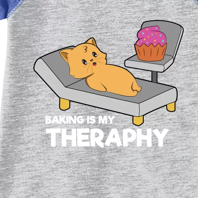 Cat Baking Is My Therapy Bake Cooking Cute Gift Infant Baby Jersey Bodysuit