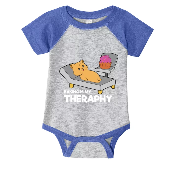 Cat Baking Is My Therapy Bake Cooking Cute Gift Infant Baby Jersey Bodysuit