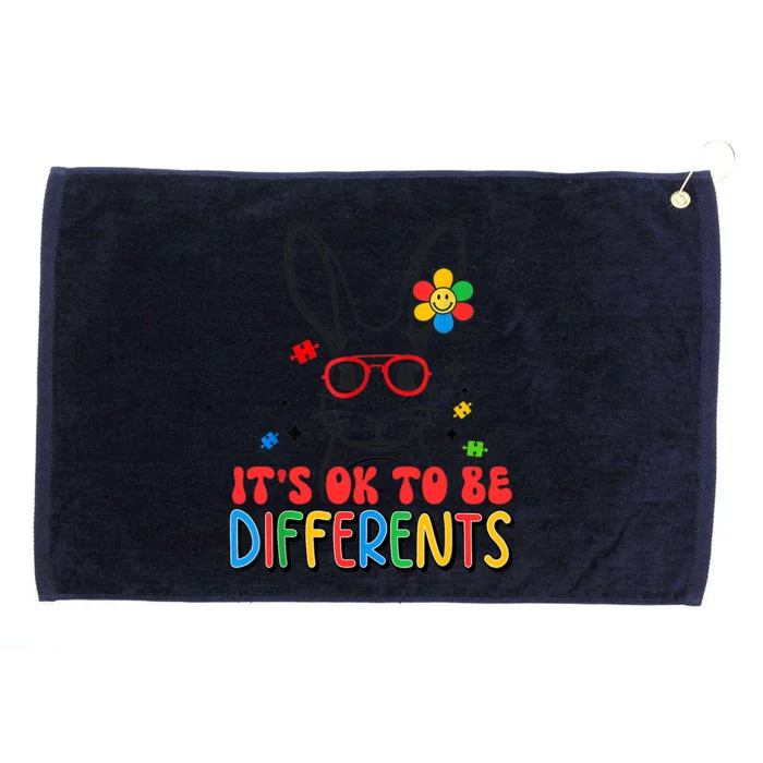 Cute Bunny It's Ok To Be Differents Autism Easter Great Gift Grommeted Golf Towel