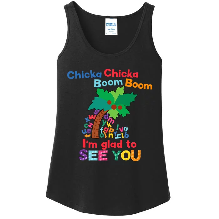 Chicka Boom IM Glad To See You Ladies Essential Tank