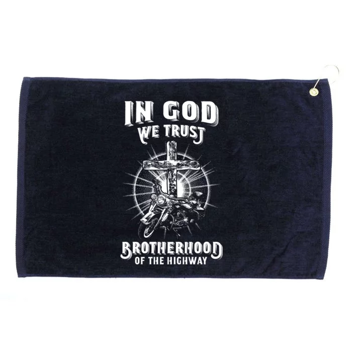 Christian Biker In God We Trust Gift Grommeted Golf Towel