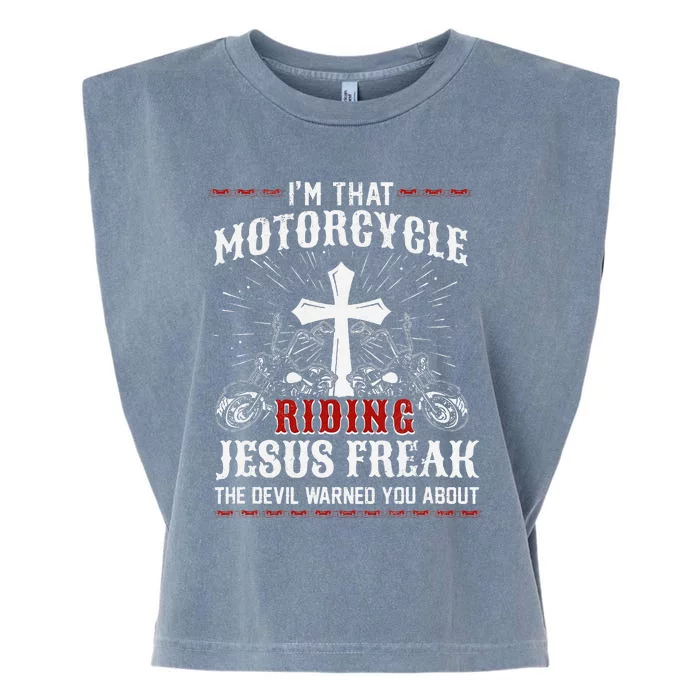 Christian Biker Im That Motorcycle Riding Jesus Freak Faith Garment-Dyed Women's Muscle Tee