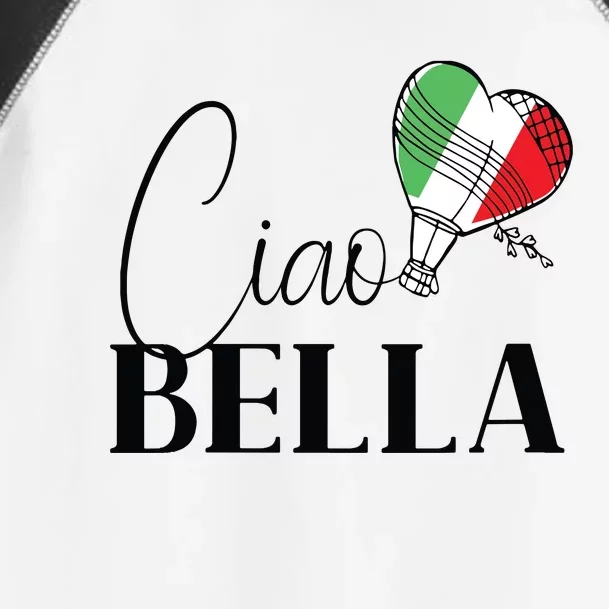 Ciao Bella Italy Graphic With Italian Flag Toddler Fine Jersey T-Shirt