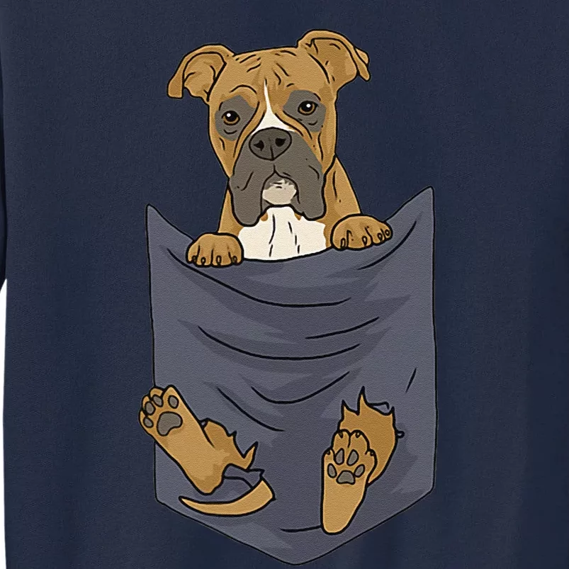 Cute Boxer In Your Pocket Dog Lover Funny Gift Tall Sweatshirt