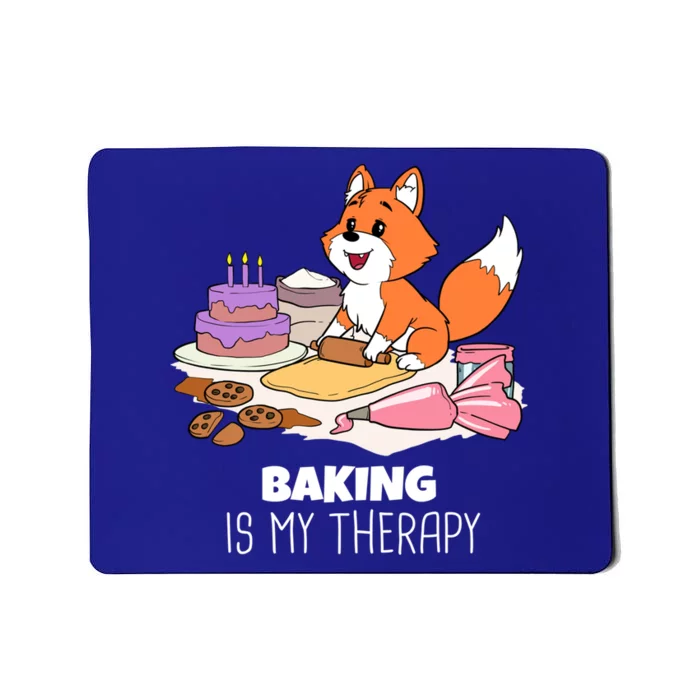 Cute Baking Is My Therapy Dough Confectioner Fox Icing Foxes Gift Mousepad