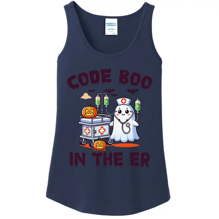 Code Boo In The Er Halloween Spooky Er Nurse Emergency Room Ladies Essential Tank