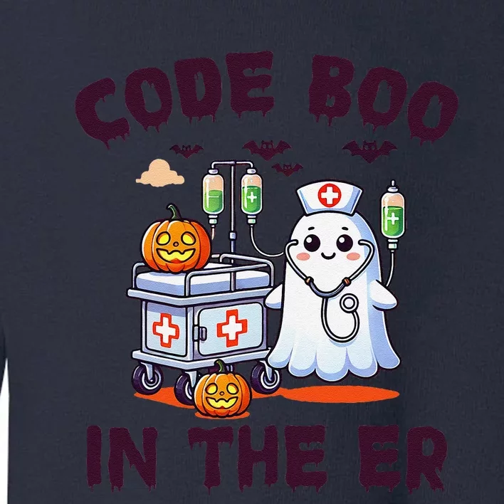 Code Boo In The Er Halloween Spooky Er Nurse Emergency Room Toddler Sweatshirt