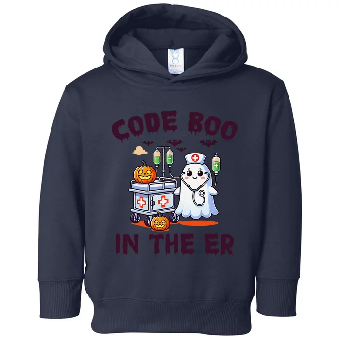 Code Boo In The Er Halloween Spooky Er Nurse Emergency Room Toddler Hoodie