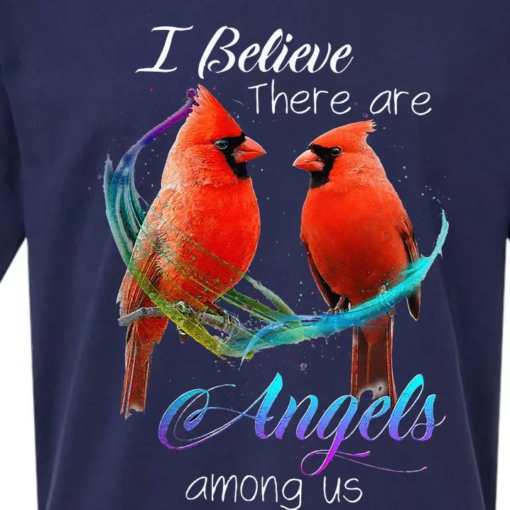 Cardinal Bird I Believe There Are Angels Among Us Sueded Cloud Jersey T-Shirt