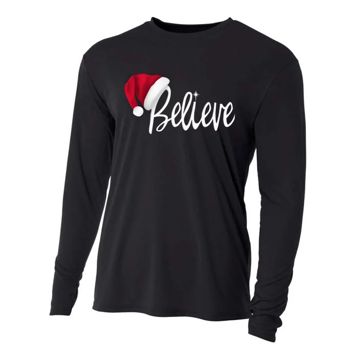 Christmas - Believe in Santa Claus Shirt Cooling Performance Long Sleeve Crew