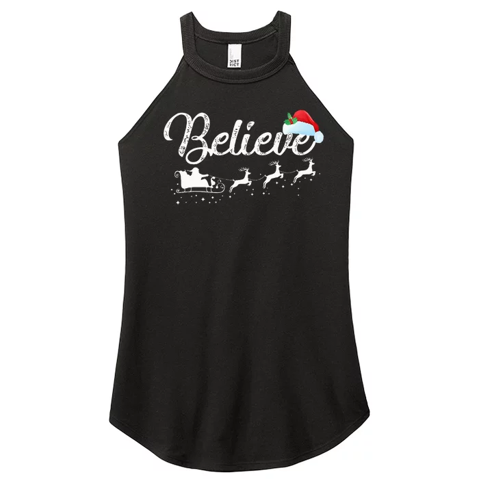 Christmas Believe in Santa Claus Women’s Perfect Tri Rocker Tank