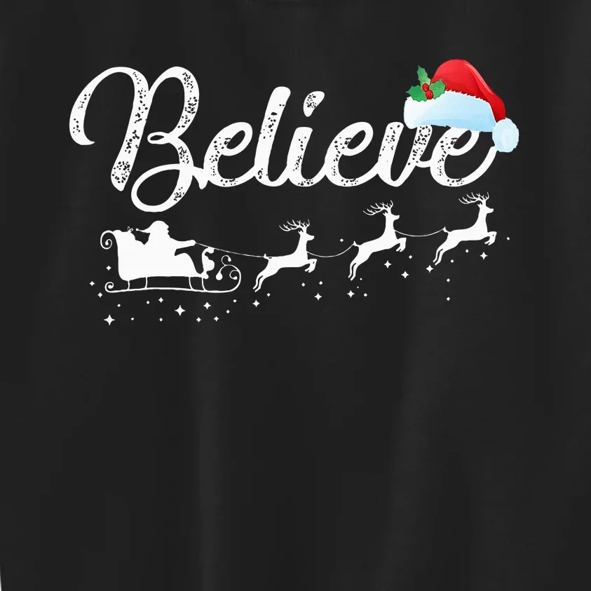 Christmas Believe in Santa Claus Kids Sweatshirt