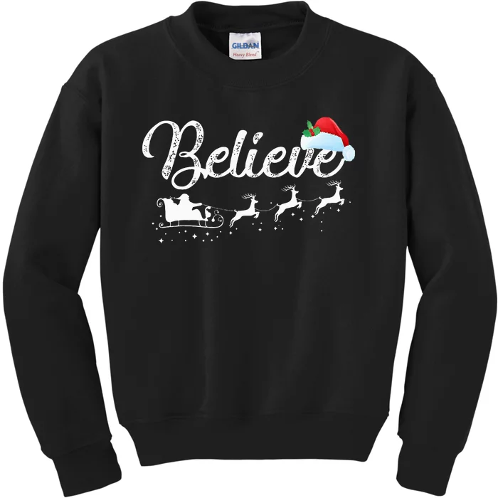 Christmas Believe in Santa Claus Kids Sweatshirt