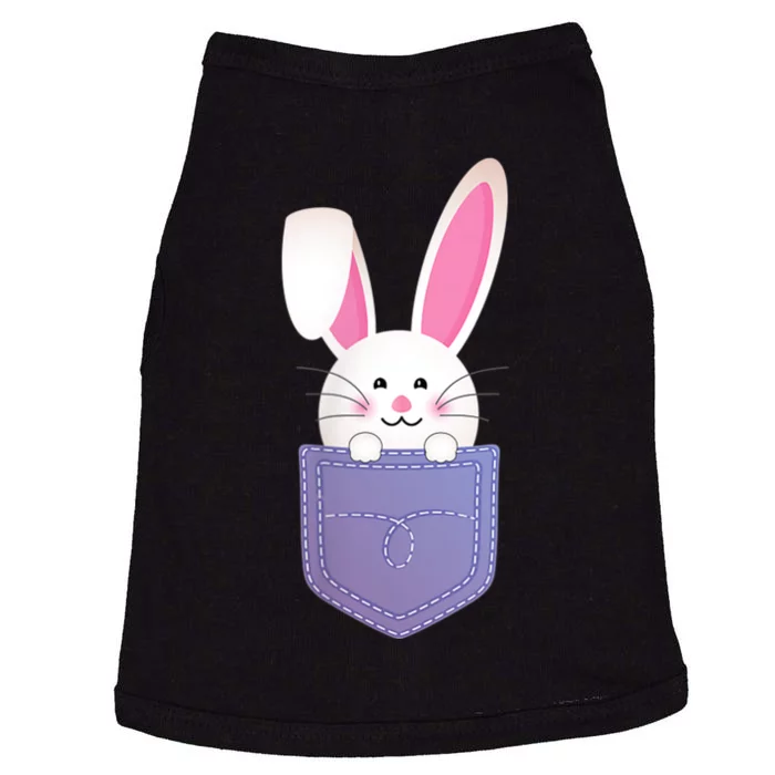 Cute Bunny In Pocket Funny Easter Bunny In Pocket Doggie Tank