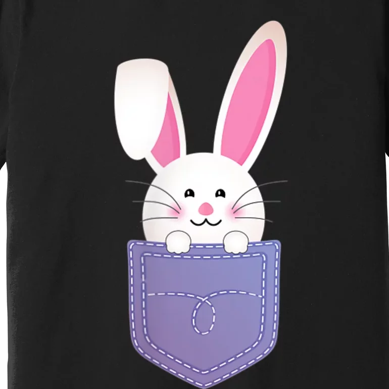 Cute Bunny In Pocket Funny Easter Bunny In Pocket Premium T-Shirt